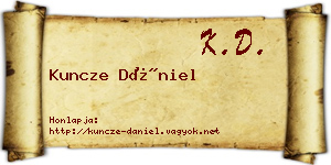 Kuncze Dániel névjegykártya