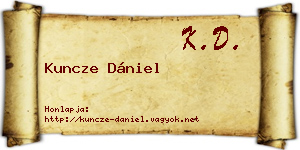 Kuncze Dániel névjegykártya